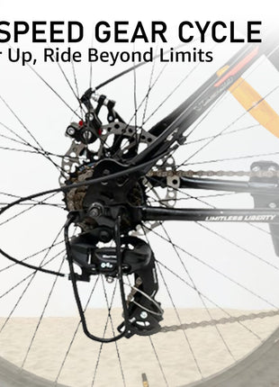 VESCO Drift NXG 26T MTB 21 Speed Gear Cycle with Front Suspension and Dual Disc Brake | Frame 18 Inch | Ideal for Adult Men & Women (Black) 