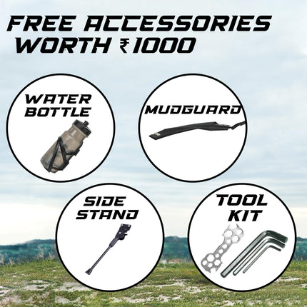 VESCO Envy Black 26T Road Bike with Inbuilt Carrier | Rigid Supsension | 17 Inch Frame | Cycle for Boys/Men (Single Speed) 