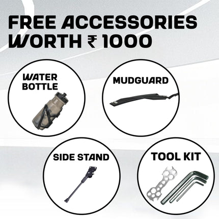 VESCO Hyper-X 24T MTB 7 Speed Gear Cycle for Boys & Girls | Dual Disc Brake | Front Suspension | 16 inch Frame | Ideal for Kids 10-12 Years Mountain Bike (Black) 