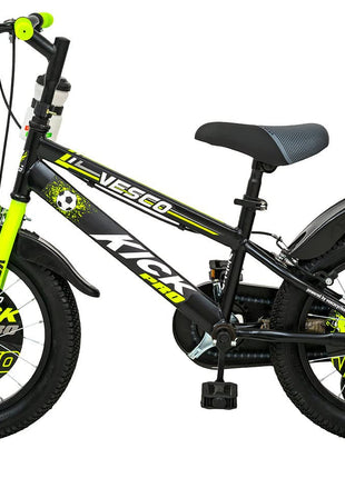 VESCO Kick Pro 16T Kids Cycle with Side Wheels | Rigid Suspension | 11 Inches Frame | Ideal for 4 to 6 Years Boys & Girls Kids Bike (Green) 