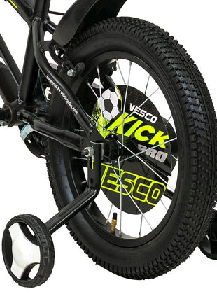 VESCO Kick Pro 16T Kids Cycle with Side Wheels | Rigid Suspension | 11 Inches Frame | Ideal for 4 to 6 Years Boys & Girls Kids Bike (Green) 