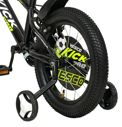 VESCO Kick Pro 16T Kids Cycle with Side Wheels | Rigid Suspension | 11 Inches Frame | Ideal for 4 to 6 Years Boys & Girls Kids Bike (Green) 