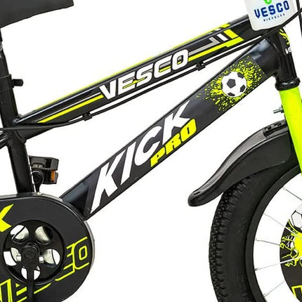 VESCO Kick Pro 16T Kids Cycle with Side Wheels | Rigid Suspension | 11 Inches Frame | Ideal for 4 to 6 Years Boys & Girls Kids Bike (Green) 