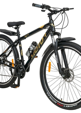 VESCO Moto 29-T MTB 21 Speed Shimano Gear Cycle for Men | Dual Disc Brake | Front Suspension | Frame 18 Inch | Mountain Bike | Ideal for 17+ Years Adult Men & Women (Gold) 