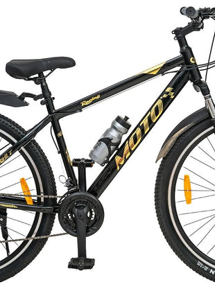 VESCO Moto 29-T MTB 21 Speed Shimano Gear Cycle for Men | Dual Disc Brake | Front Suspension | Frame 18 Inch | Mountain Bike | Ideal for 17+ Years Adult Men & Women (Gold) 