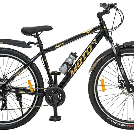 VESCO Moto 29-T MTB 21 Speed Shimano Gear Cycle for Men | Dual Disc Brake | Front Suspension | Frame 18 Inch | Mountain Bike | Ideal for 17+ Years Adult Men & Women (Gold) 
