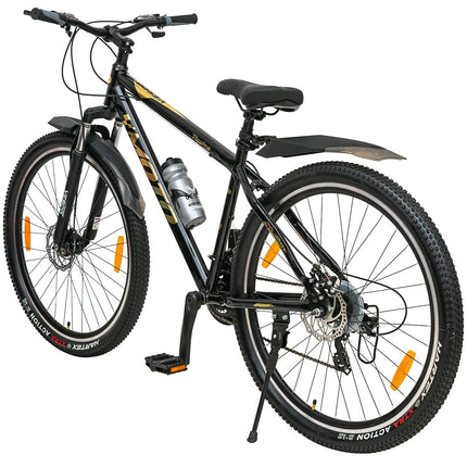 VESCO Moto 29-T MTB 21 Speed Shimano Gear Cycle for Men | Dual Disc Brake | Front Suspension | Frame 18 Inch | Mountain Bike | Ideal for 17+ Years Adult Men & Women (Gold) 