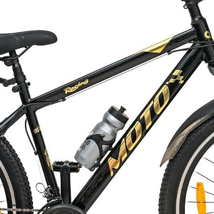 VESCO Moto 29-T MTB 21 Speed Shimano Gear Cycle for Men | Dual Disc Brake | Front Suspension | Frame 18 Inch | Mountain Bike | Ideal for 17+ Years Adult Men & Women (Gold) 