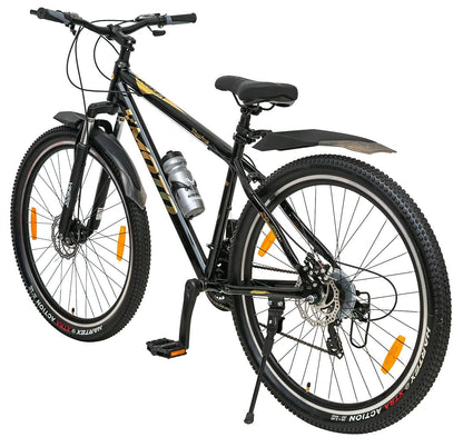 VESCO Moto 29-T MTB 21 Speed Shimano Gear Cycle for Men | Dual Disc Brake | Front Suspension | Frame 18 Inch | Mountain Bike | Ideal for 17+ Years Adult Men & Women (Gold) 