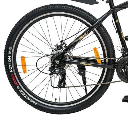 VESCO Moto 29-T MTB 21 Speed Shimano Gear Cycle for Men | Dual Disc Brake | Front Suspension | Frame 18 Inch | Mountain Bike | Ideal for 17+ Years Adult Men & Women (Gold) 