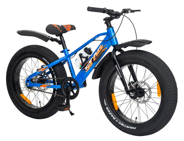 VESCO STAG Blue 20.400 Fat Tyre Cycle for Kids Boys & Girls Single Speed | Dual Disc Brake | Rigid Fork | Frame 12.5 Inch | Ideal for 8 to10 Years (Blue) 