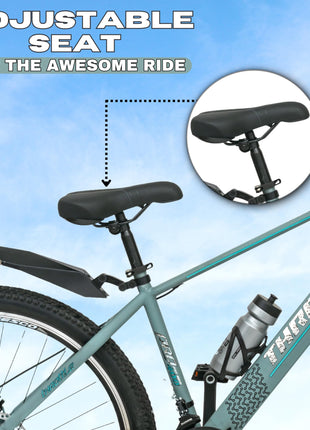 VESCO Throttle 29-T MTB 21 Speed Shimano Gear Cycle for Men | Dual Disc Brake | Front Suspension | Frame 18 Inch | Mountain Bike | Ideal for 17+ Years Adult Men & Women (Grey) 