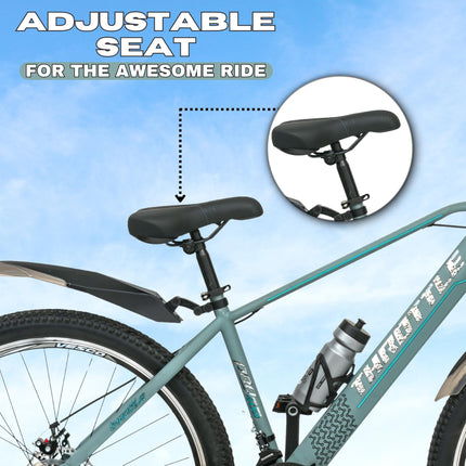 VESCO Throttle 29-T MTB 21 Speed Shimano Gear Cycle for Men | Dual Disc Brake | Front Suspension | Frame 18 Inch | Mountain Bike | Ideal for 17+ Years Adult Men & Women (Grey) 