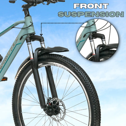 VESCO Throttle 29-T MTB 21 Speed Shimano Gear Cycle for Men | Dual Disc Brake | Front Suspension | Frame 18 Inch | Mountain Bike | Ideal for 17+ Years Adult Men & Women (Grey) 