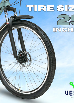 VESCO Throttle 29-T MTB 21 Speed Shimano Gear Cycle for Men | Dual Disc Brake | Front Suspension | Frame 18 Inch | Mountain Bike | Ideal for 17+ Years Adult Men & Women (Grey) 