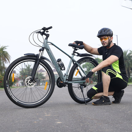 VESCO Throttle 29-T MTB 21 Speed Shimano Gear Cycle for Men | Dual Disc Brake | Front Suspension | Frame 18 Inch | Mountain Bike | Ideal for 17+ Years Adult Men & Women (Grey) 