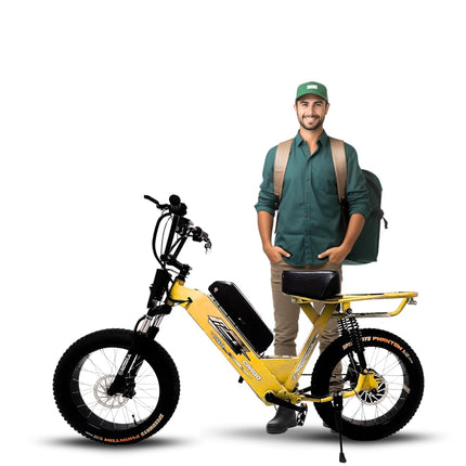 VIGOREBIKE Cargo Unisex Electric Bicycle Fat Tyre Cycle 20 x 400 Inches Lithium Ion E-Moto Bike 100 KM Range 48V Battery (Matt Black) 