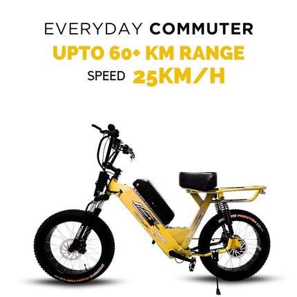 VIGOREBIKE Cargo Unisex Electric Bicycle Fat Tyre Cycle 20 x 400 Inches Lithium Ion E-Moto Bike 100 KM Range 48V Battery (Matt Black) 