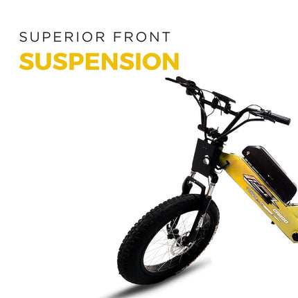 VIGOREBIKE Cargo Unisex Electric Bicycle Fat Tyre Cycle 20 x 400 Inches Lithium Ion E-Moto Bike 100 KM Range 48V Battery (Matt Black) 