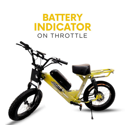 VIGOREBIKE Cargo Unisex Electric Bicycle Fat Tyre Cycle 20 x 400 Inches Lithium Ion E-Moto Bike 100 KM Range 48V Battery (Matt Black) 