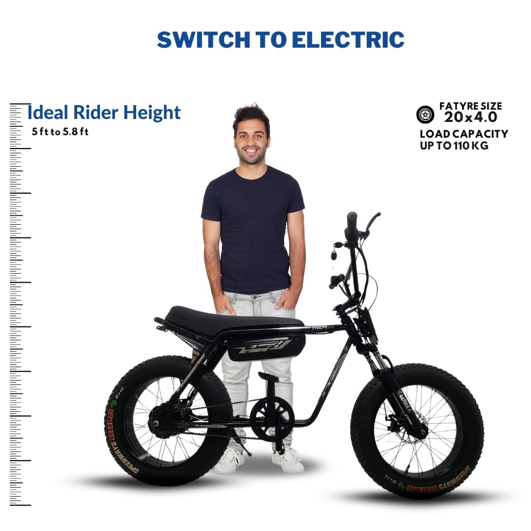 VIGOREBIKE X Fat Tyre 20 x 400 Inches Lithium Ion E-Moto Bike 60 KM Range 48V Battery 