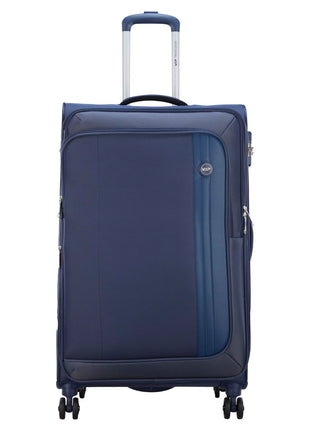 VIP Unicorn Nxt 8W Str 80 Cm | Check-in Polyester Soft Sided 8 Wheels Spinner Trolleys (Blue, Large) 