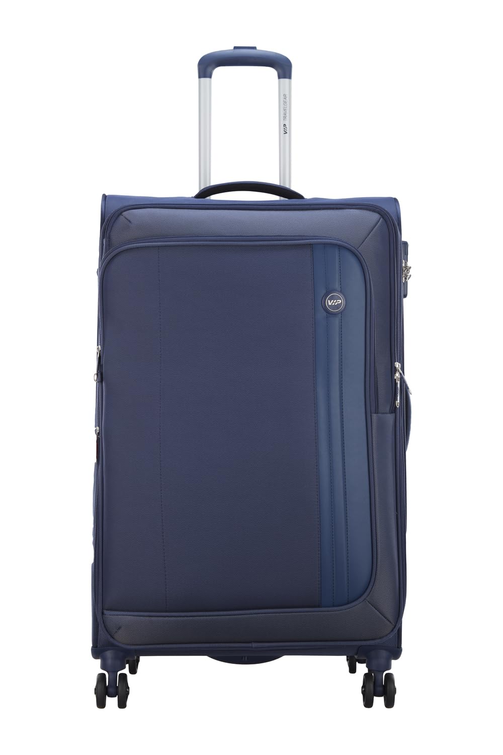 VIP Unicorn Nxt 8W Str 80 Cm | Check-in Polyester Soft Sided 8 Wheels Spinner Trolleys (Blue, Large) 