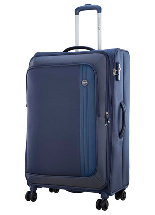 VIP Unicorn Nxt 8W Str 80 Cm | Check-in Polyester Soft Sided 8 Wheels Spinner Trolleys (Blue, Large) 