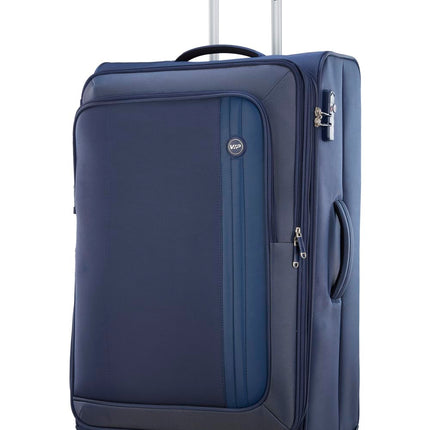 VIP Unicorn Nxt 8W Str 80 Cm | Check-in Polyester Soft Sided 8 Wheels Spinner Trolleys (Blue, Large) 