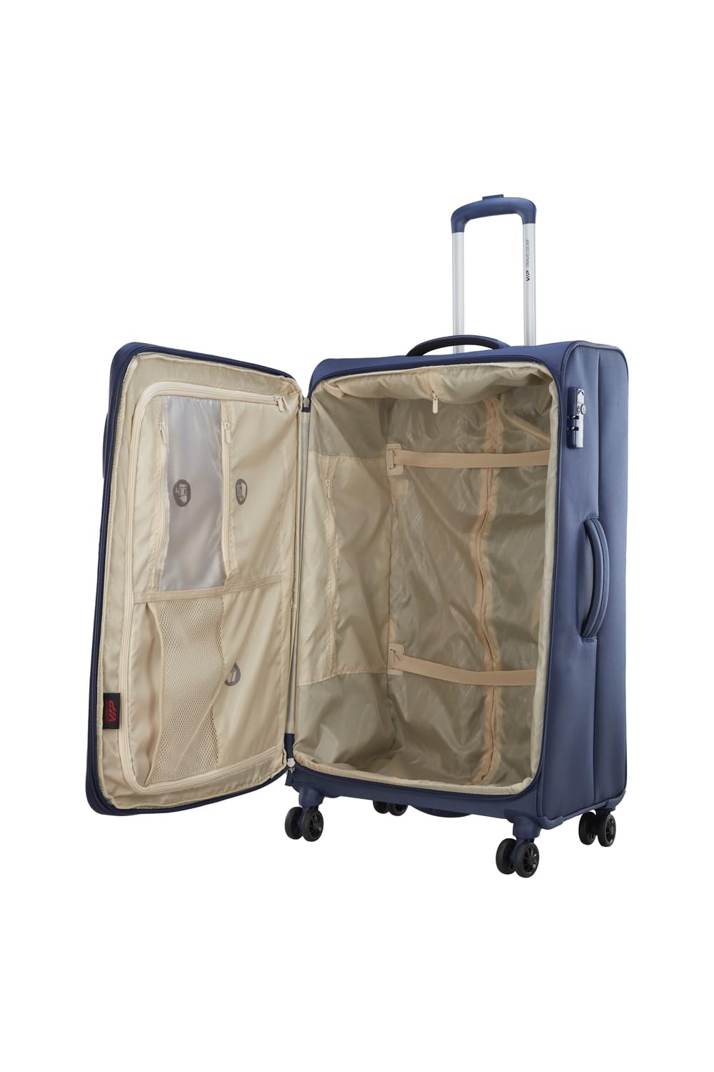 VIP Unicorn Nxt 8W Str 80 Cm | Check-in Polyester Soft Sided 8 Wheels Spinner Trolleys (Blue, Large) 