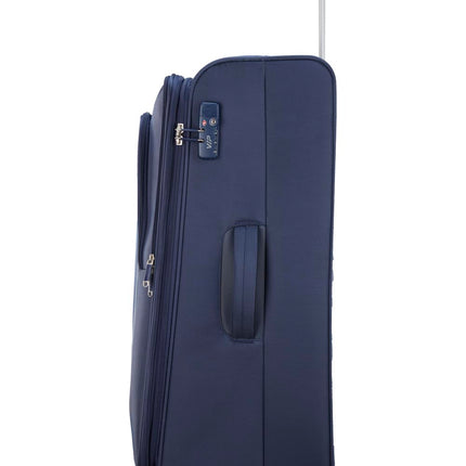 VIP Unicorn Nxt 8W Str 80 Cm | Check-in Polyester Soft Sided 8 Wheels Spinner Trolleys (Blue, Large) 