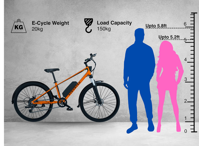 VIR BIKE V2 Unisex 29" Aluminium Alloy Electric Cycle, 13Ah Removable Battery, LCD Display, 7-Speed, 250W BLDC Motor (McLa Orange) (McLa Orange, 29, 10, Amp Hours) 