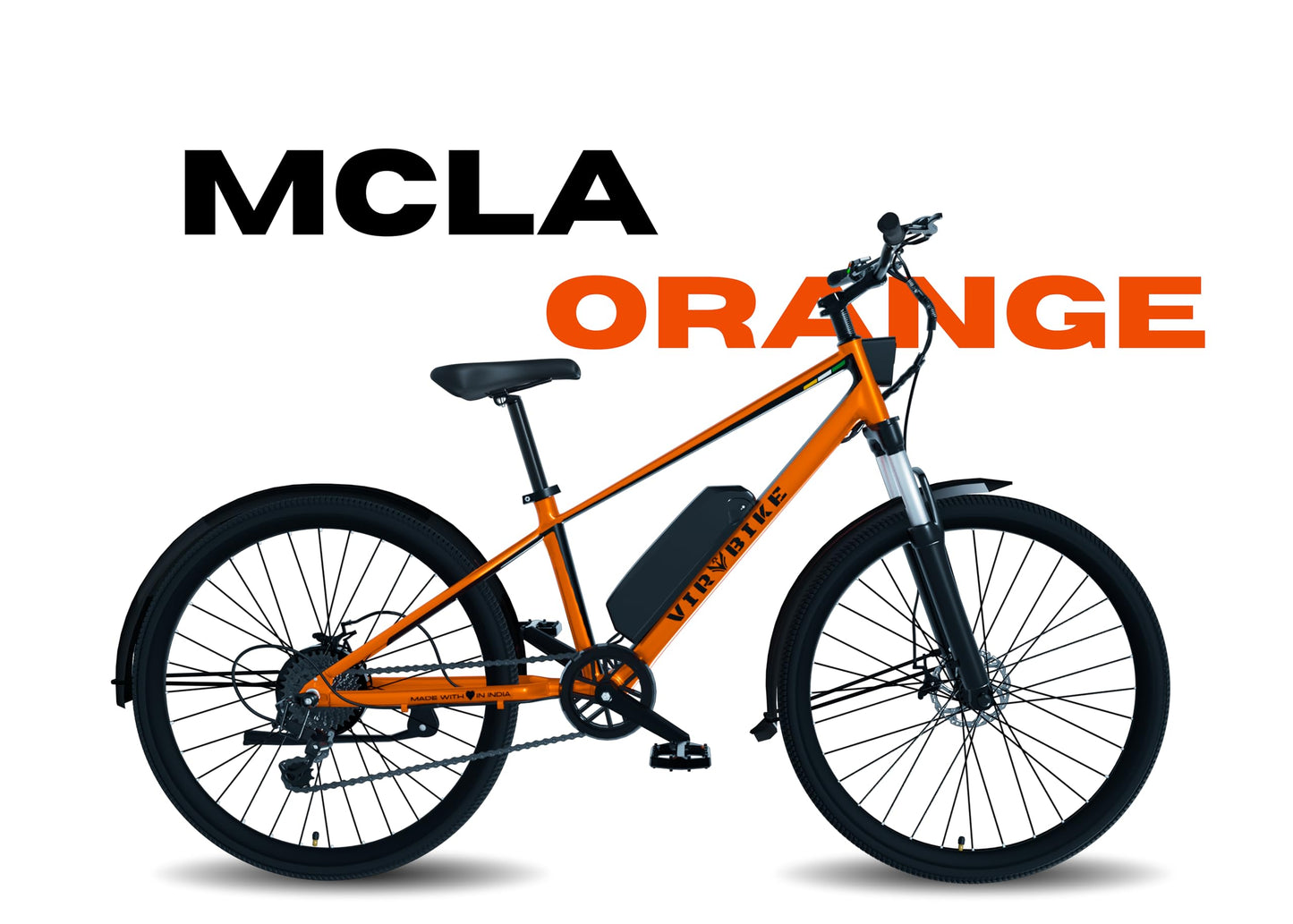 VIR BIKE V2 Unisex 29" Aluminium Alloy Electric Cycle, 13Ah Removable Battery, LCD Display, 7-Speed, 250W BLDC Motor (McLa Orange) (McLa Orange, 29, 10, Amp Hours) 
