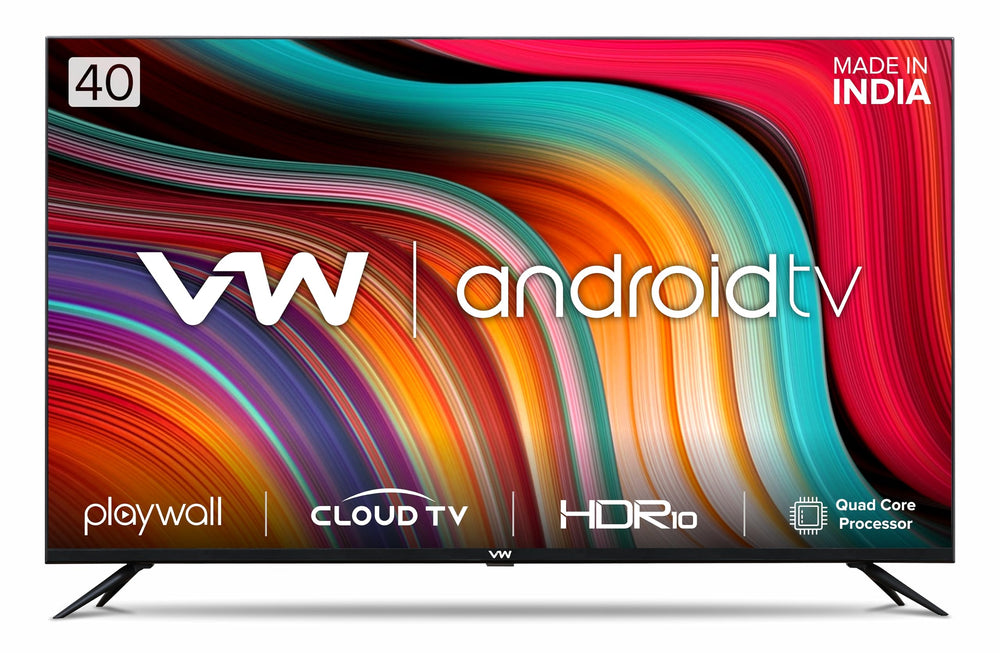 VW 101 cm (40 inches) Playwall Frameless Series Full HD Android Smart LED TV VW40F1 (Black) price under 20000