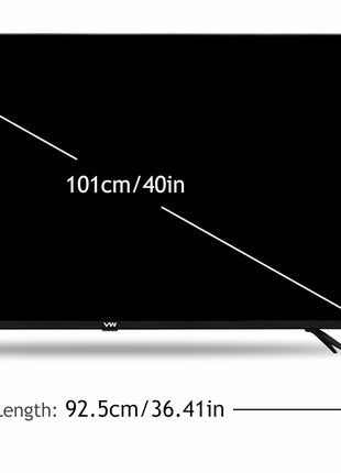 VW 101 cm (40 inches) Playwall Frameless Series Full HD Android Smart LED TV VW40F1 (Black) 