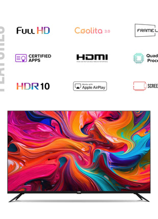 VW 109 cm (43 inches) Linux Frameless Series Full HD Smart LED TV VW43C3 