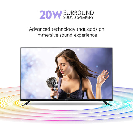 VW 109 cm (43 inches) Linux Series Frameless Full HD Smart LED TV VW43S1 (Black) 