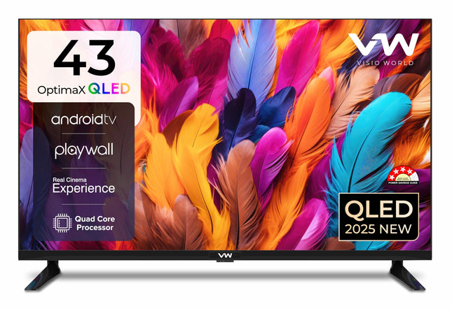 VW 109 cm (43 inches) OptimaX Series Full HD Smart QLED Android TV VW43AQ1 