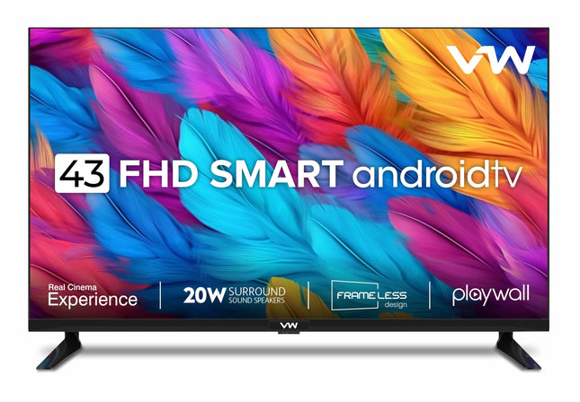 VW 109 cm (43 inches) Playwall Frameless Series Full HD Android Smart LED TV VW43F2 