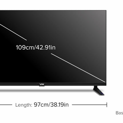 VW 109 cm (43 inches) Playwall Frameless Series Full HD Android Smart LED TV VW43F2 
