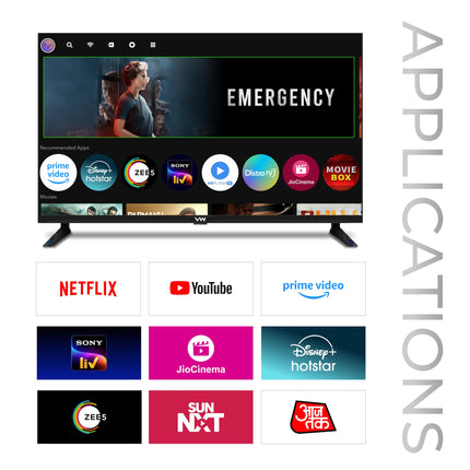 VW 109 cm (43 inches) Playwall Frameless Series Full HD Android Smart LED TV VW43F2 