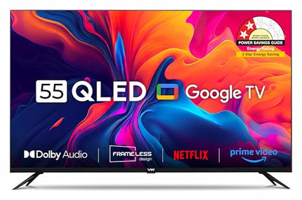 VW 140 cm (55 inches) Pro Series 4K Ultra HD Smart QLED Google TV VW55GQ1 (Black) 