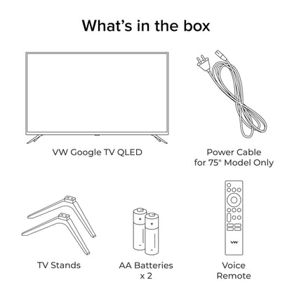 VW 190 cm (75 inches) GQ1 Pro Series 4K Ultra HD Smart QLED Google TV VW75GQ1 