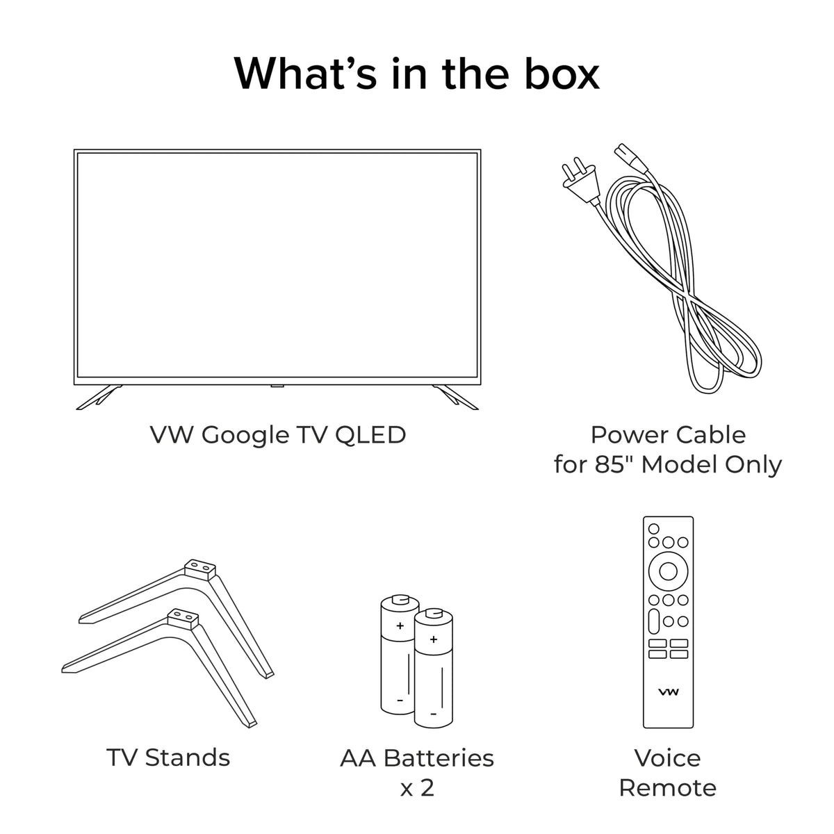VW 215 cm (85 inches) Pro Series 4K Ultra HD Smart QLED Google TV VW85GQ1 