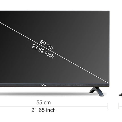 VW 60 cm (24 inches) Linux Frameless Series HD Ready Smart LED TV VW24C3 (Black) | with 18 Months Warranty 