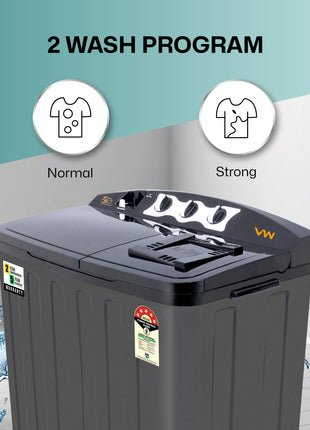 VW 7.5 kg 5 Star Aqua Spin Semi Automatic Top Load Washing Machine AquaSpin0075P (Black) 