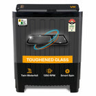 VW 8.5 kg 5 Star Storm Wash with Toughened Glass Semi Automatic Top Load Washing Machine StormWash0085G (Black) 