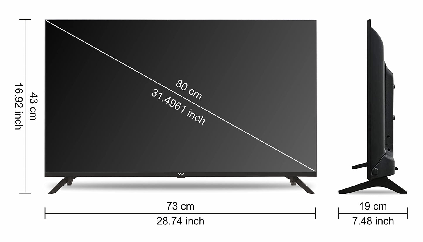 VW 80 cm (32 inches) Frameless Series HD Ready LED TV VW32A (Black) 