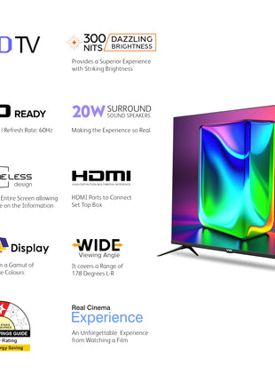 VW 80 cm (32 inches) Frameless Series HD Ready LED TV VW32A (Black) 