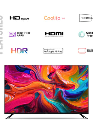 VW 80 cm (32 inches) Linux Frameless Series HD Ready Smart LED TV VW32C3 (Black) | with 18 Months Warranty 